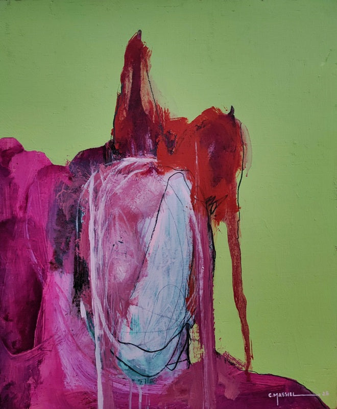 Héctor Massiel "Siluetas con fondo verde"