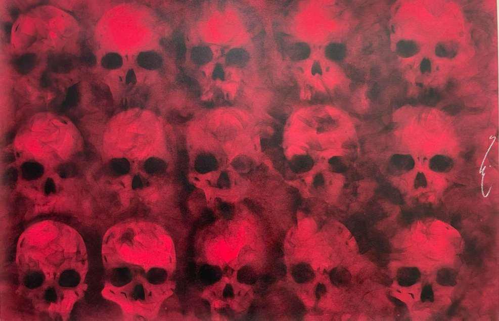 Sabino Guisu "Tzompantli rojo y negro"