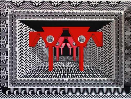 Pedro Friedeberg "Entrada lateral al Burdel Platónico 5/6"