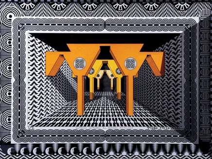 Pedro Friedeberg "Entrada lateral al Burdel Platónico 3/6"