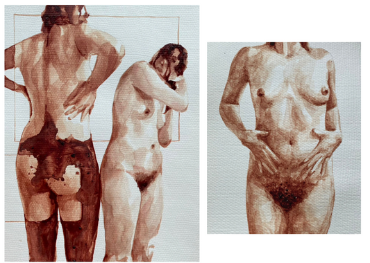 LOTE 229: Maria Paula Gudiño Valdés (Guva) "Cuerpo de sangre (díptico) "