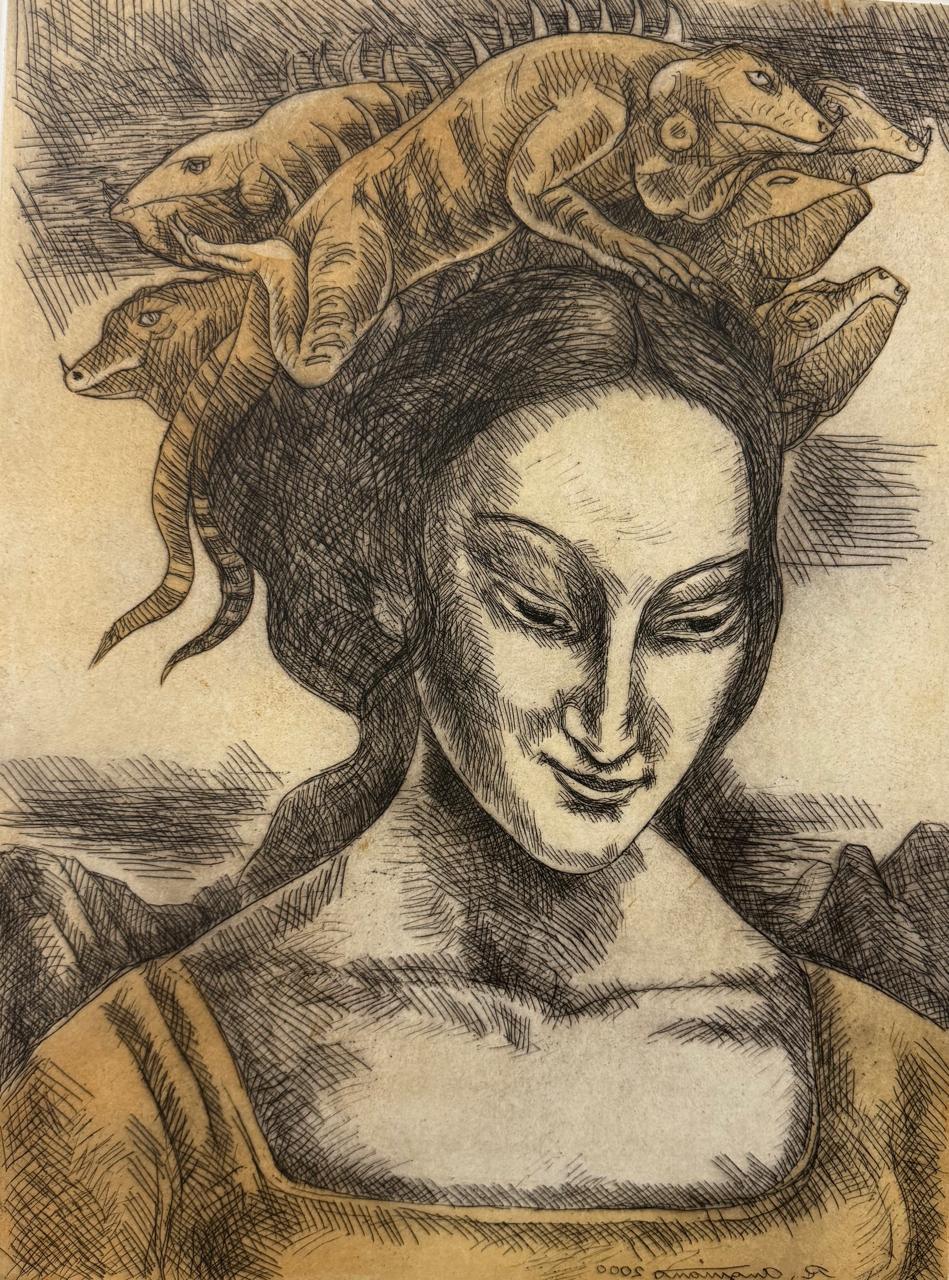 Raúl Anguiano "Mujer con iguanas"