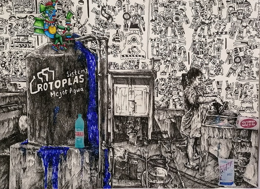 Tlacuilo Mestizo "Tlaloc sobre Rotoplas"